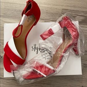 Open toe suede heeled sandals